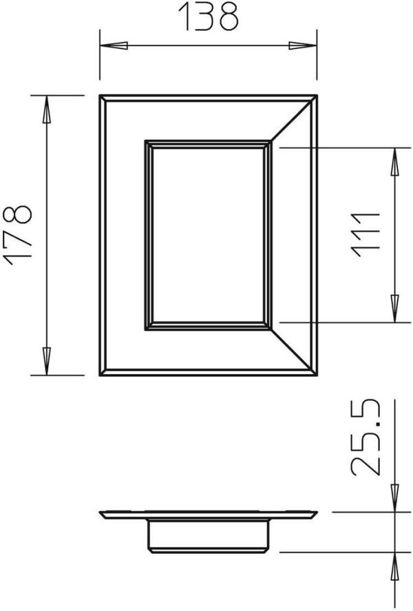OBO Bettermann G-AWAG70110RW Wandanschlussblende, geschlossen, 138x178x25mm, Aluminium, reinweiß (6278840)
