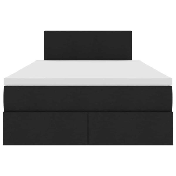 Bett mit LED-Lichtleisten Schwarz 120 x 200 cm Stoff