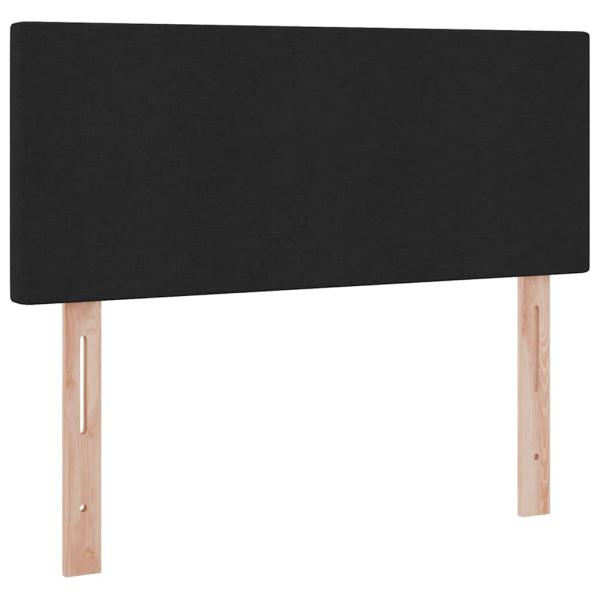 Bett mit LED-Lichtleisten Schwarz 120 x 200 cm Stoff