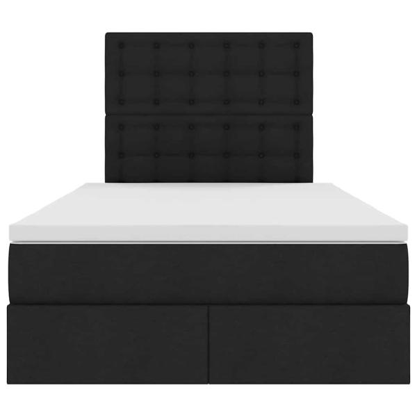 Bett mit LED-Lichtleisten Schwarz 120 x 200 cm Stoff