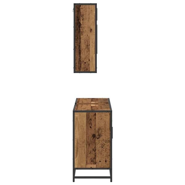 Badezimmermöbel-Set mit Regal 2 pcs Altholz Holzwerkstoff