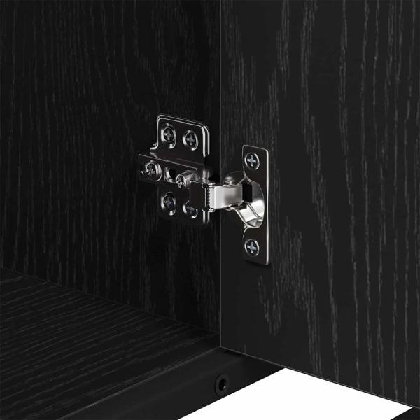 Badezimmermöbel-Set 3 pcs Schwarz Eichen-Optik Holzwerkstoff