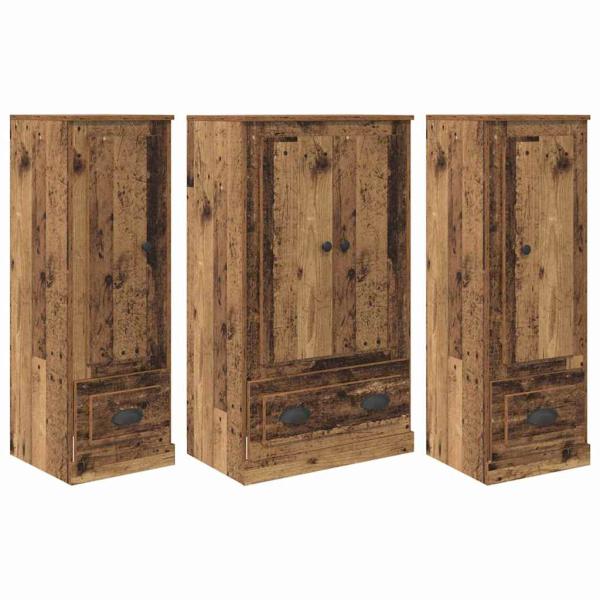 Highboard mit Schubladen 3 pcs Altholz Holzwerkstoff