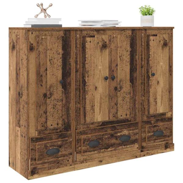 Highboard mit Schubladen 3 pcs Altholz Holzwerkstoff