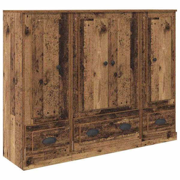Highboard mit Schubladen 3 pcs Altholz Holzwerkstoff