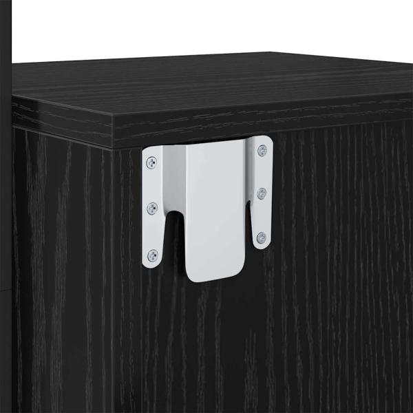 ARDEBO.de - Nachttisch 2 pcs Schwarz Eichen-Optik 35 x 30 x 51 cm