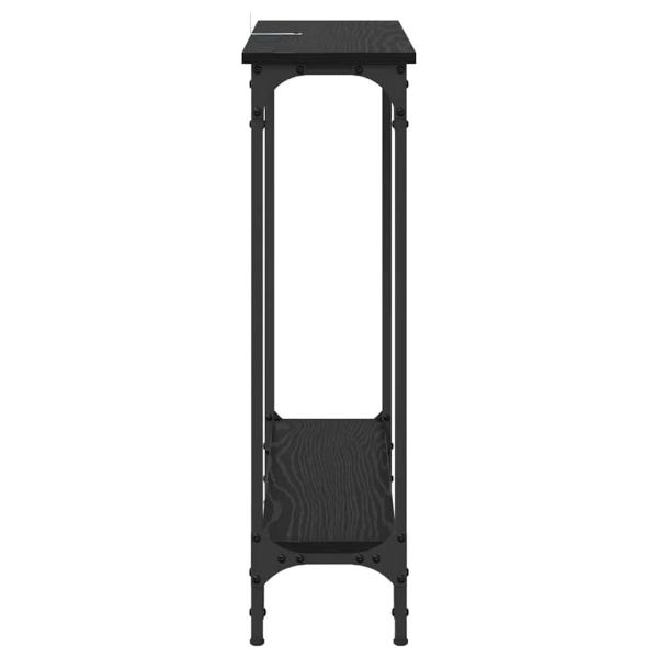 Konsolentisch mit Regal Schwarz Eichen-Optik 75 x 22,5 x 75 cm