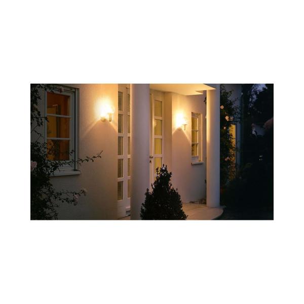 Steinel L 115 S Sensor-Außenleuchte, AP, IP44, max. 60W E27, Abdeckung aus Glas, weiß (657413)