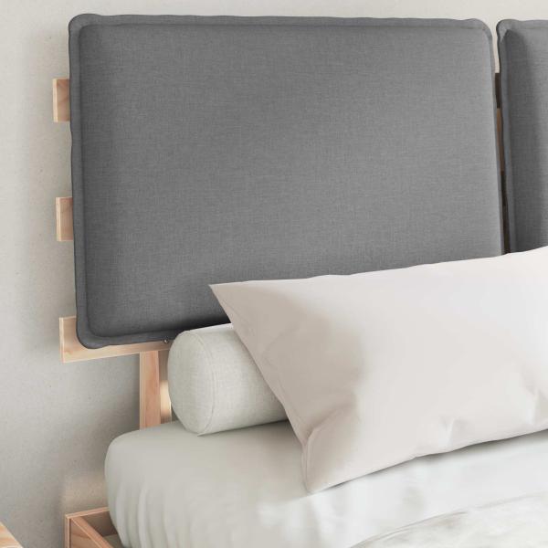 Bettgestell mit gepolstertem Kopfteil Hellgrau 150 x 200 cm