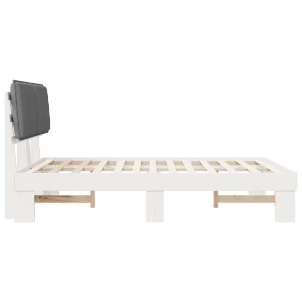 Bettgestell mit gepolstertem Kopfteil Hellgrau 140 x 200 cm