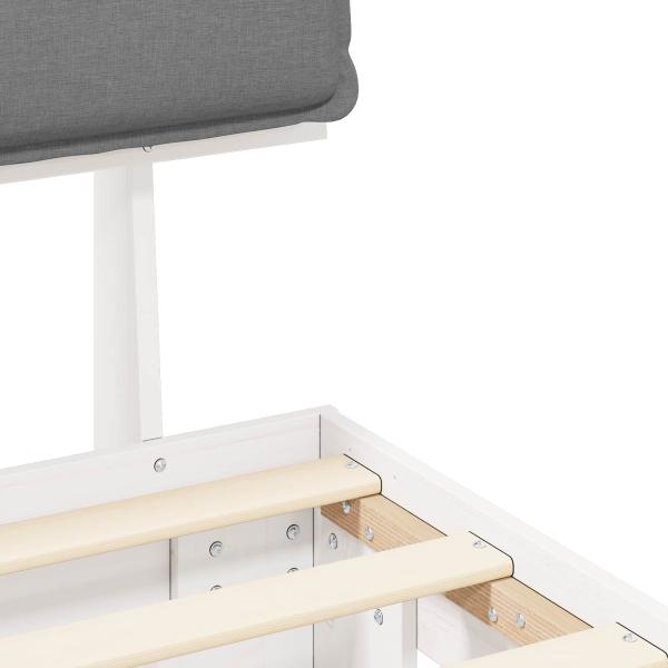 Bettgestell mit gepolstertem Kopfteil Hellgrau 140 x 200 cm