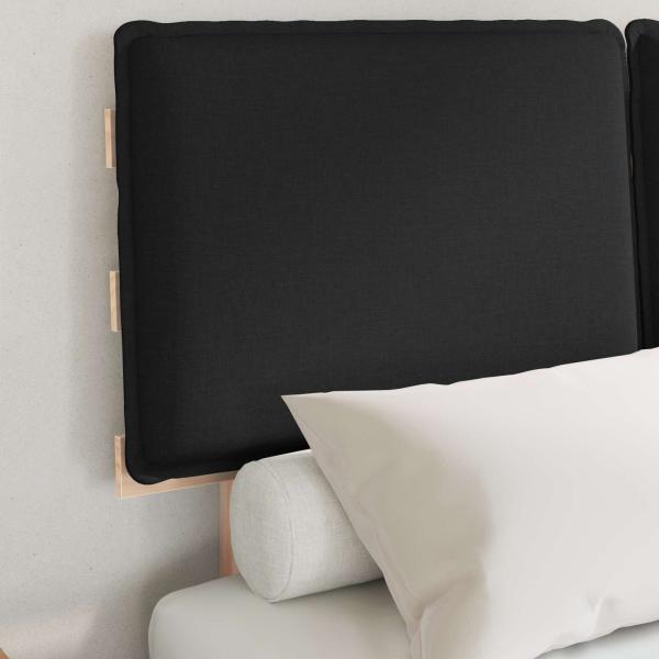 Bettgestell mit gepolstertem Kopfteil Schwarz 120 x 200 cm