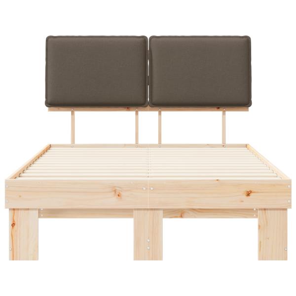 Bettgestell mit gepolstertem Kopfteil Taupe 120 x 200 cm