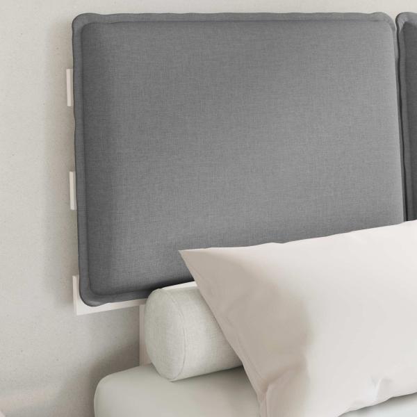 Bettgestell mit gepolstertem Kopfteil Hellgrau 120 x 200 cm