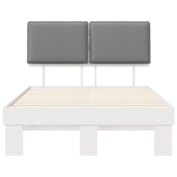 Bettgestell mit gepolstertem Kopfteil Hellgrau 120 x 200 cm