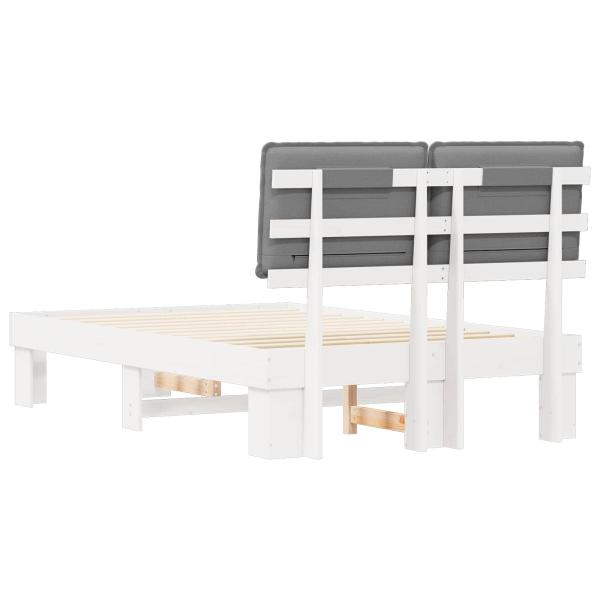 Bettgestell mit gepolstertem Kopfteil Hellgrau 120 x 200 cm