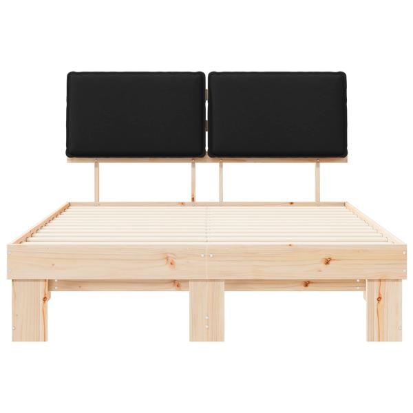 ARDEBO.de - Bettgestell mit gepolstertem Kopfteil Schwarz 135 x 190 cm