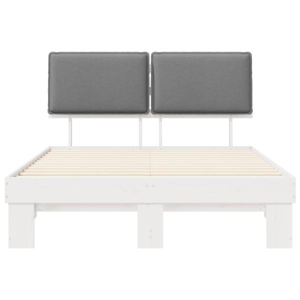 Bettgestell mit gepolstertem Kopfteil Hellgrau 135 x 190 cm