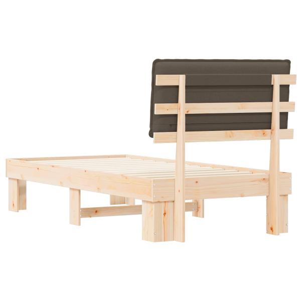 Bettgestell mit gepolstertem Kopfteil Taupe 80 x 200 cm