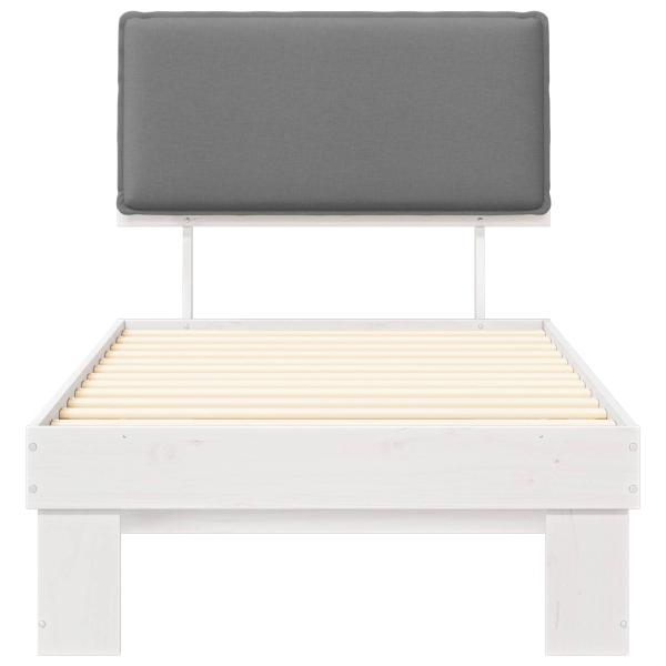 Bettgestell mit gepolstertem Kopfteil Hellgrau 80 x 200 cm