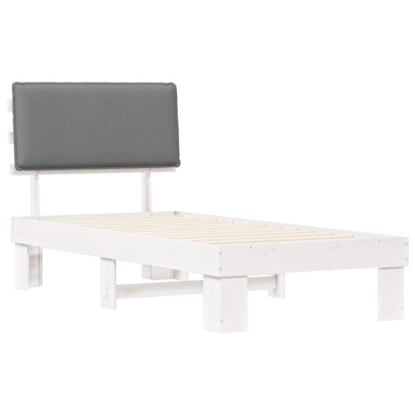 Bettgestell mit gepolstertem Kopfteil Hellgrau 90 x 190 cm