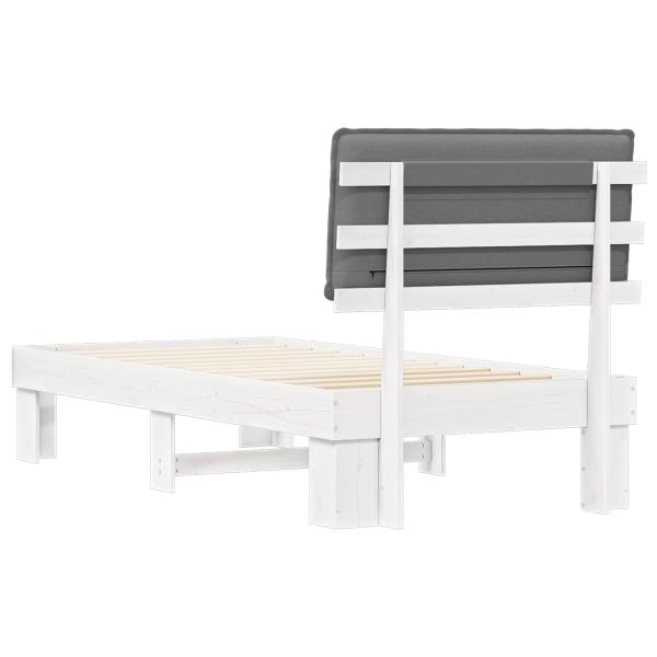 Bettgestell mit gepolstertem Kopfteil Hellgrau 90 x 190 cm