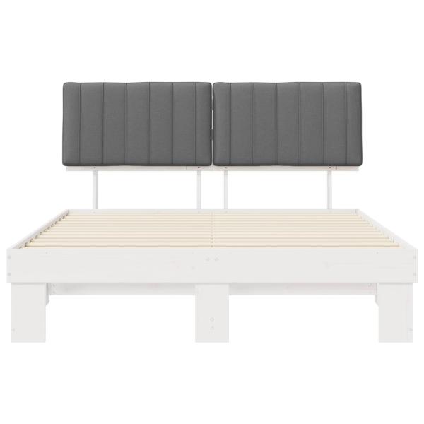 Bettgestell mit gepolstertem Kopfteil Hellgrau 150 x 200 cm