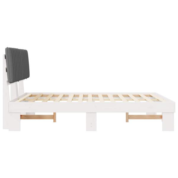 Bettgestell mit gepolstertem Kopfteil Hellgrau 150 x 200 cm