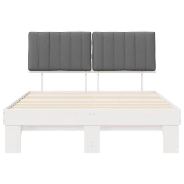 Bettgestell mit gepolstertem Kopfteil Hellgrau 140 x 200 cm
