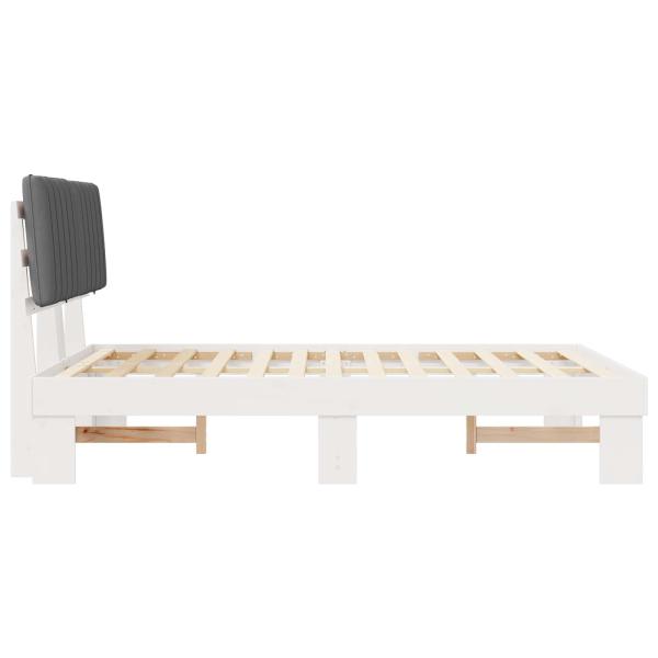 Bettgestell mit gepolstertem Kopfteil Hellgrau 140 x 200 cm