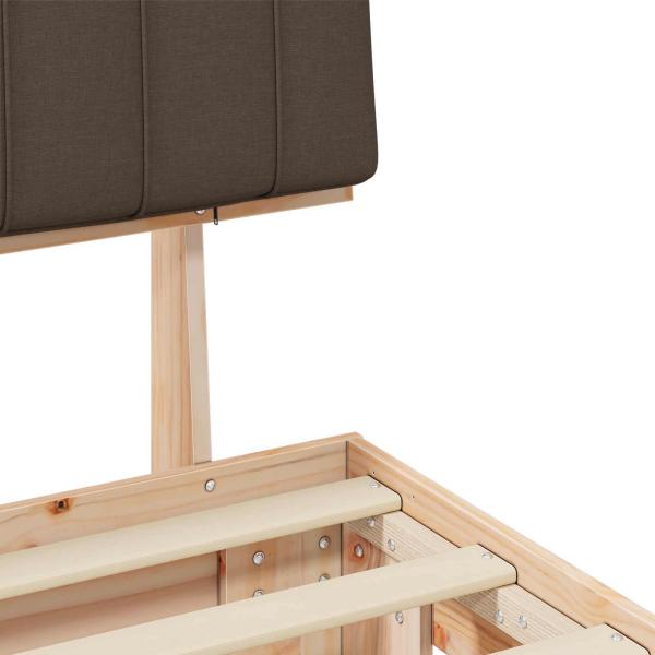 Bettgestell mit gepolstertem Kopfteil Taupe 140 x 190 cm