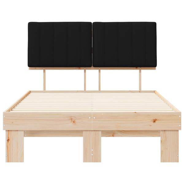 Bettgestell mit gepolstertem Kopfteil Schwarz 120 x 190 cm