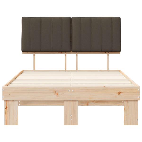 Bettgestell mit gepolstertem Kopfteil Taupe 120 x 190 cm