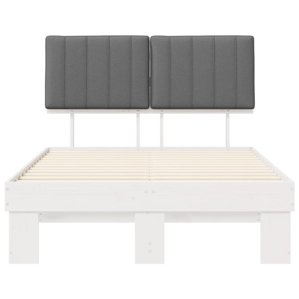 Bettgestell mit gepolstertem Kopfteil Hellgrau 120 x 190 cm