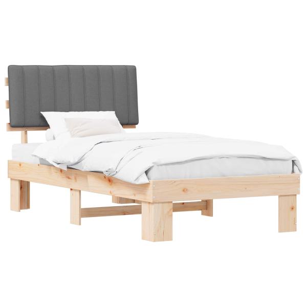 Bettgestell mit gepolstertem Kopfteil Hellgrau 100 x 200 cm