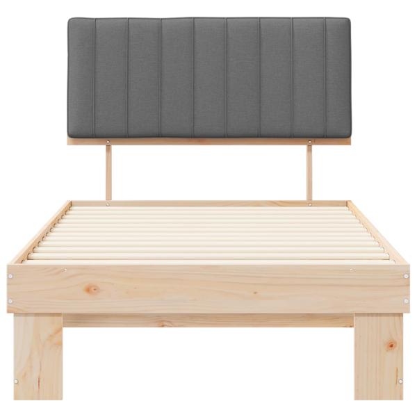 Bettgestell mit gepolstertem Kopfteil Hellgrau 100 x 200 cm