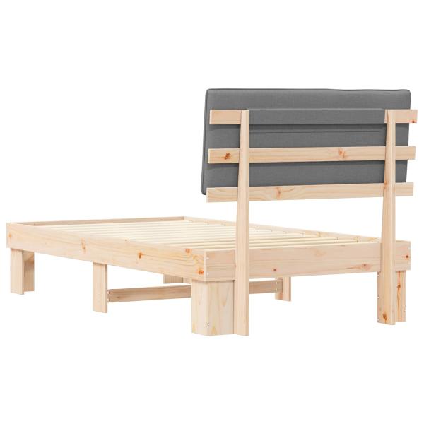 Bettgestell mit gepolstertem Kopfteil Hellgrau 100 x 200 cm