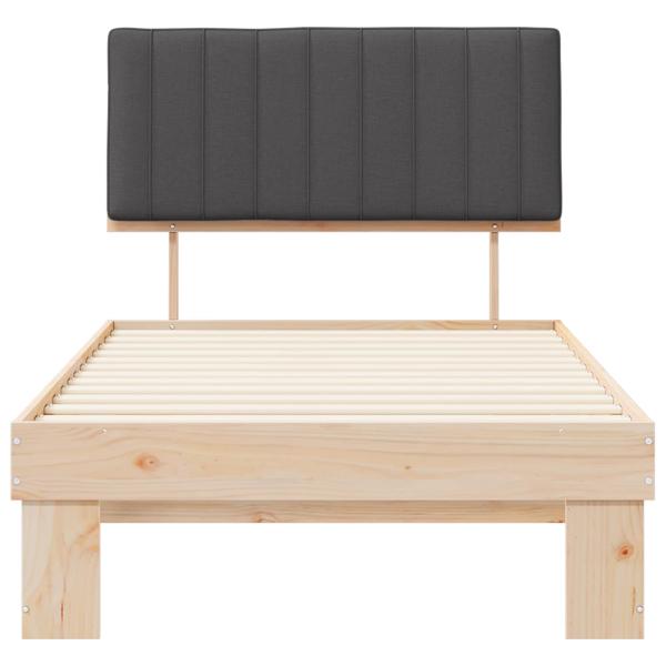 Bettgestell mit gepolstertem Kopfteil Dunkelgrau 100 x 200 cm