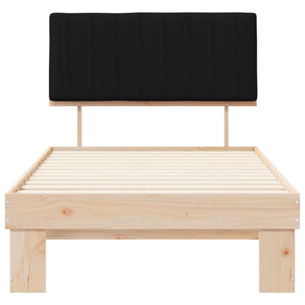 Bettgestell mit gepolstertem Kopfteil Schwarz 100 x 200 cm