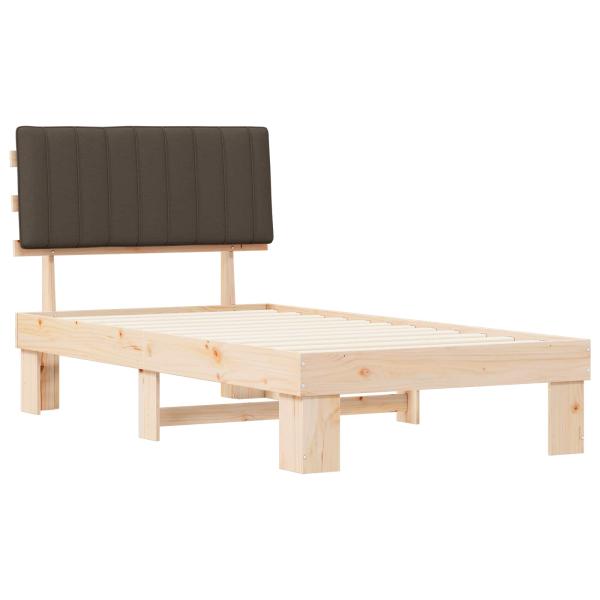 Bettgestell mit gepolstertem Kopfteil Taupe 100 x 200 cm