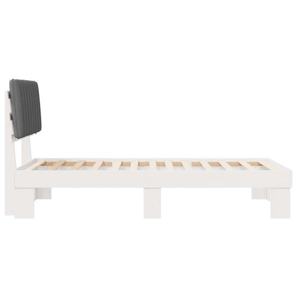 Bettgestell mit gepolstertem Kopfteil Hellgrau 100 x 200 cm