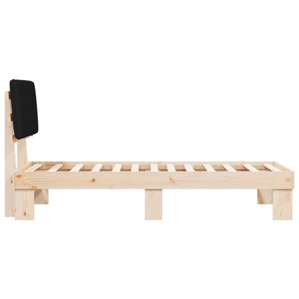 Bettgestell mit gepolstertem Kopfteil Schwarz 80 x 200 cm