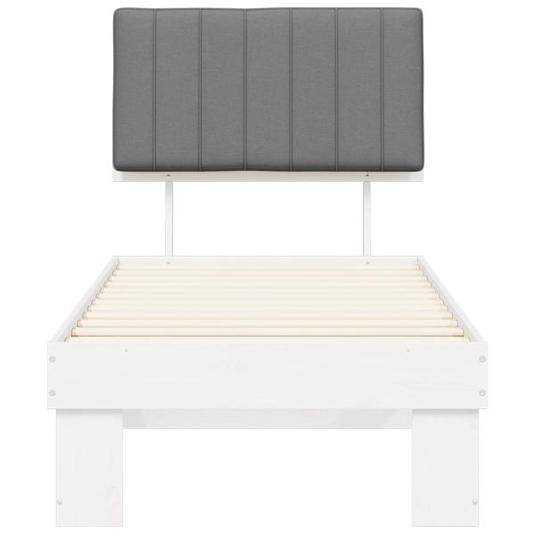 Bettgestell mit gepolstertem Kopfteil Hellgrau 80 x 200 cm