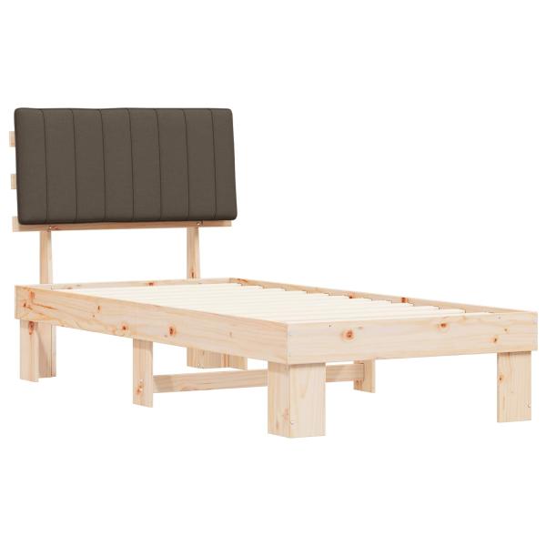Bettgestell mit gepolstertem Kopfteil Taupe 90 x 190 cm