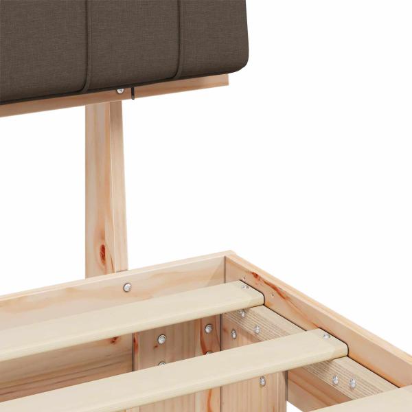 Bettgestell mit gepolstertem Kopfteil Taupe 90 x 190 cm
