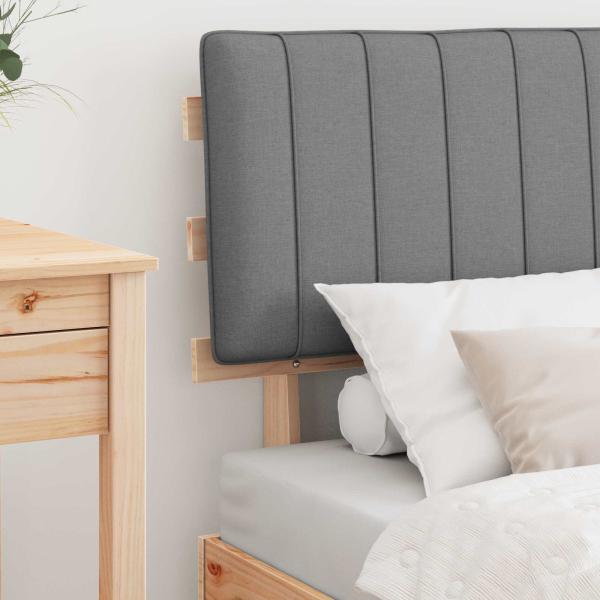 ARDEBO.de - Bettgestell mit gepolstertem Kopfteil Hellgrau 75 x 190 cm