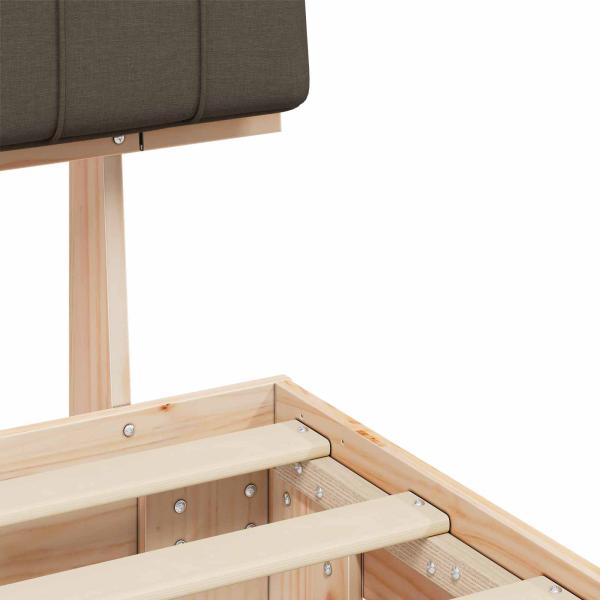 Bettgestell mit gepolstertem Kopfteil Taupe 75 x 190 cm