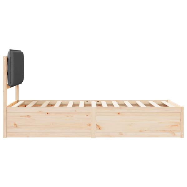 Bettgestell mit gepolstertem Kopfteil Dunkelgrau 100 x 200 cm