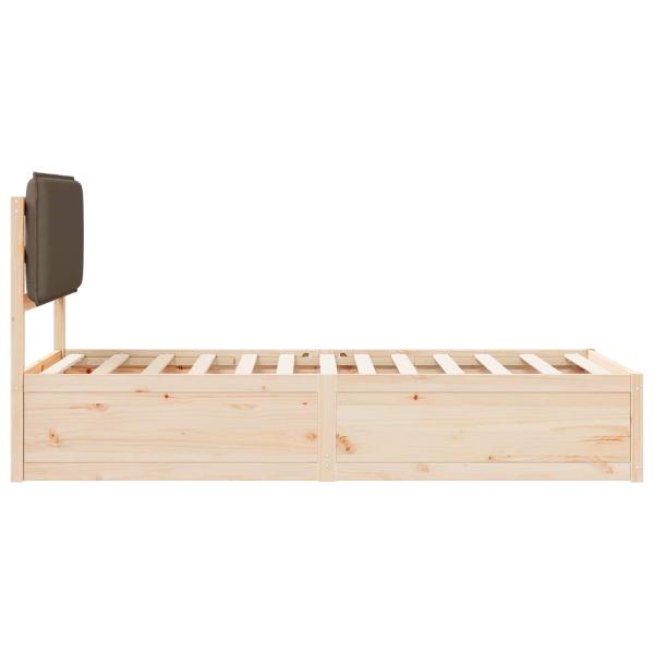 Bettgestell mit gepolstertem Kopfteil Taupe 100 x 200 cm