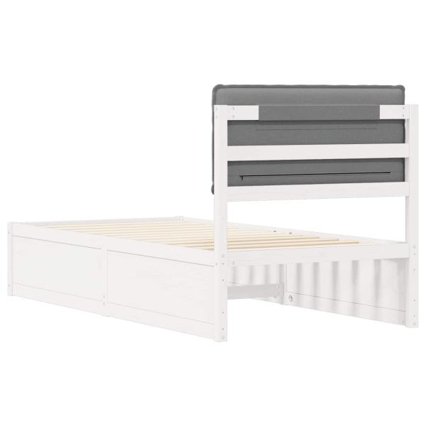 Bettgestell mit gepolstertem Kopfteil Hellgrau 90 x 200 cm